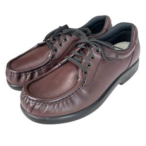SAS Take Time Lace-Up Oxfords 8.5 M Burgundy Diabetic Tripad Comfort Made In USA